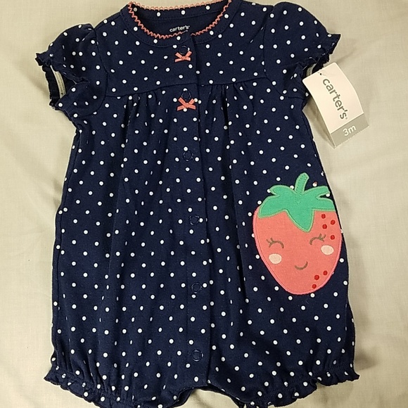 carter's strawberry romper